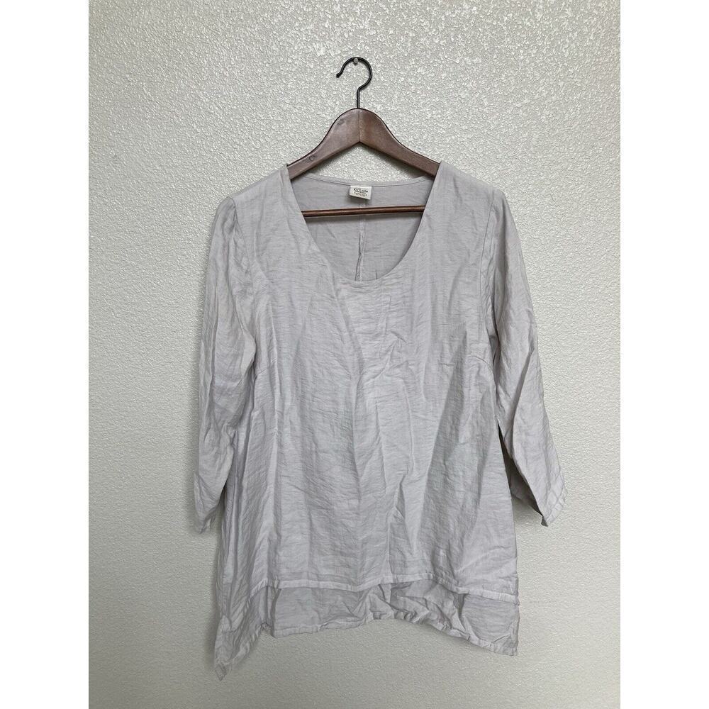 Et Lois nylon gray tunic womens small beachy lagenlook travel casual capsule 3/4
